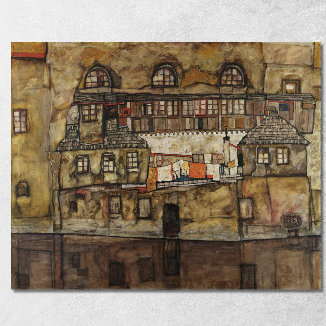 Parete Della Casa Sul Fiume Egon Schiele esh69 quadro stampato su tela Parete Della Casa Sul Fiume Egon Schiele esh69 quadro stampato su tela