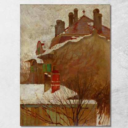 Case In Inverno Vista Dall'Atelier Egon Schiele esh72 quadro stampato su tela