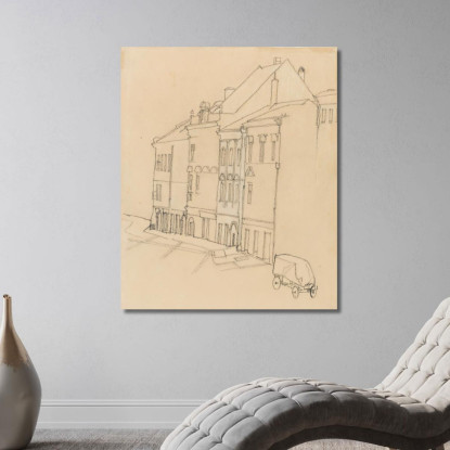 Case A Krumau Egon Schiele esh73 quadro stampato su tela