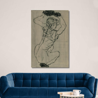 Accovacciata Egon Schiele esh74 quadro stampato su tela