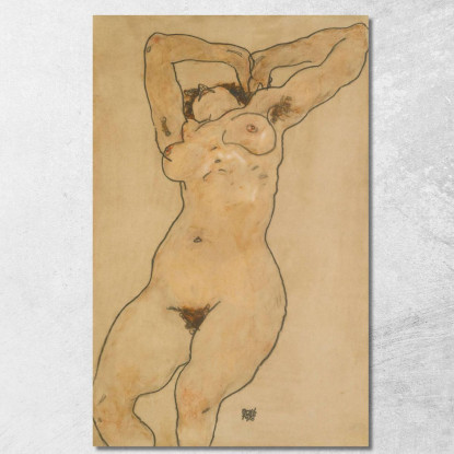 Distesa Nudo Sdraiato Egon Schiele esh87 quadro stampato su tela