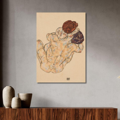 Uomo E Donna Abbraccio Egon Schiele esh93 quadro stampato su tela