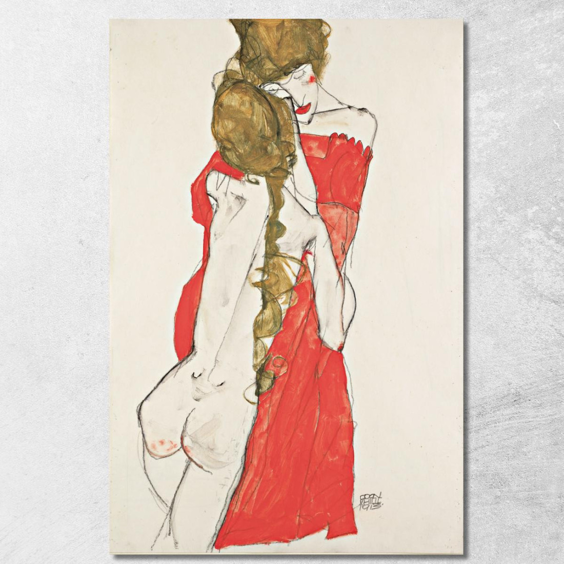 Madre E Figlia Egon Schiele esh98 quadro stampato su tela Madre E Figlia Egon Schiele esh98 quadro stampato su tela