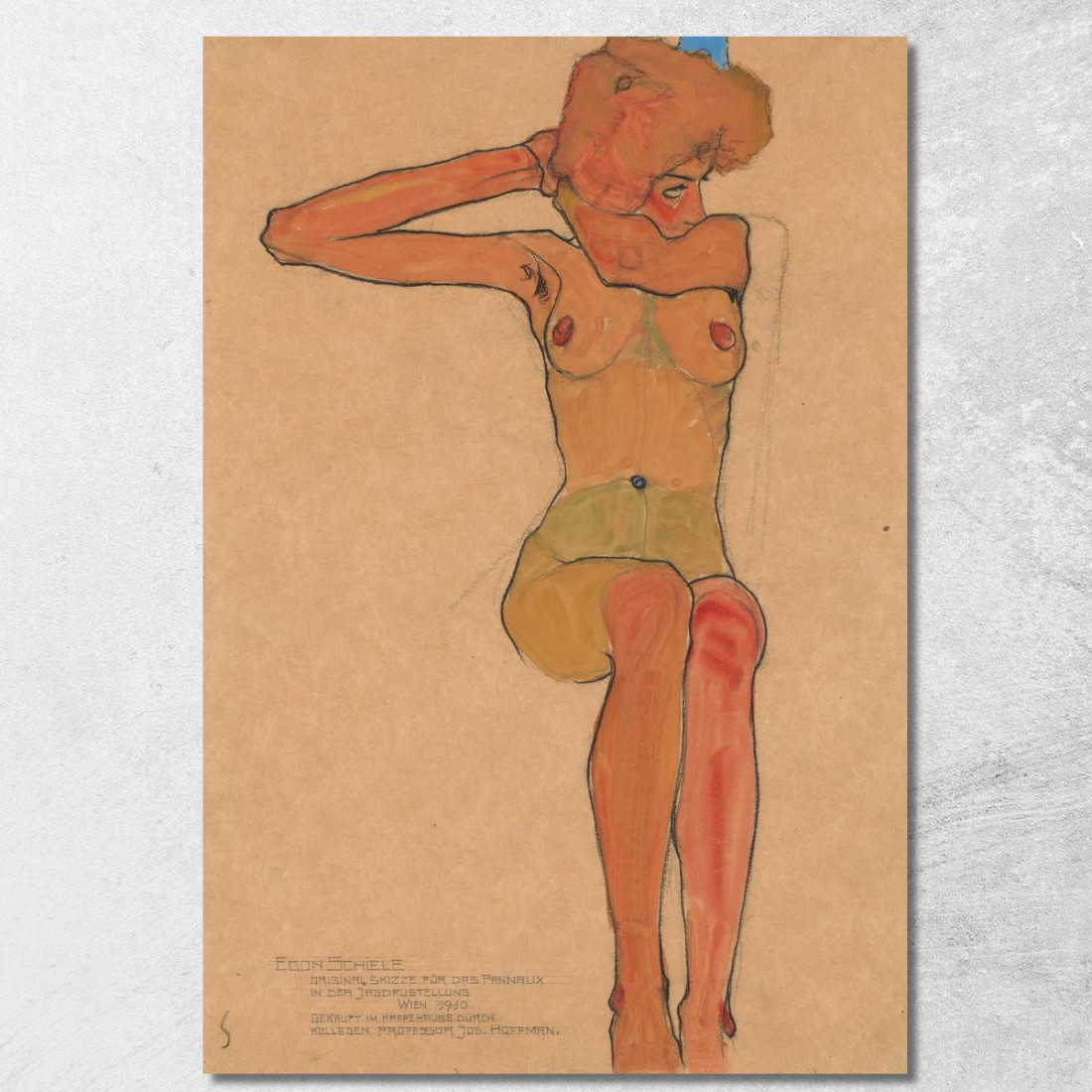 Nudo Di Ragazza Gertrude Egon Schiele esh103 quadro stampato su tela