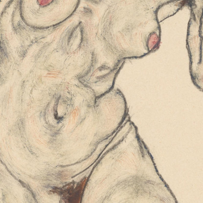 Nudo Con Calze Nere Egon Schiele esh107 quadro stampato su tela