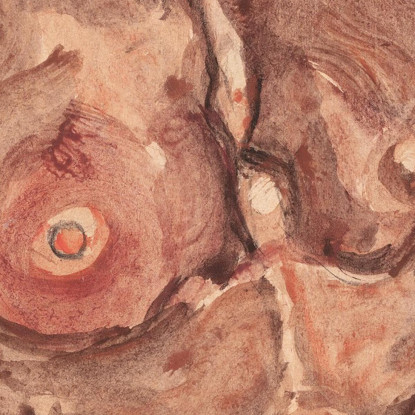 Autoritratto Nudo Egon Schiele esh108 quadro stampato su tela