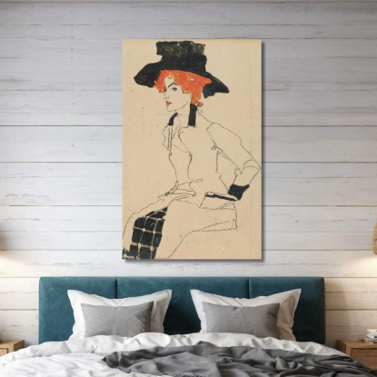 Ritratto Di Una Donna Egon Schiele esh118 quadro stampato su tela