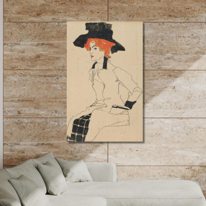 Ritratto Di Una Donna Egon Schiele esh118 quadro stampato su tela