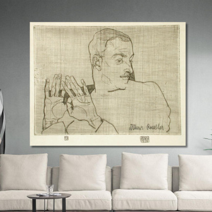 Ritratto Di Arthur Roessler 2 Egon Schiele esh120 quadro stampato su tela