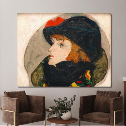 Ritratto Di Ida Roessler Egon Schiele esh129 quadro stampato su tela