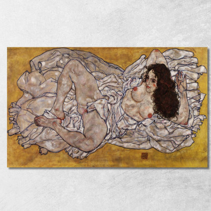 Donna Sdraiata Egon Schiele esh135 quadro stampato su tela