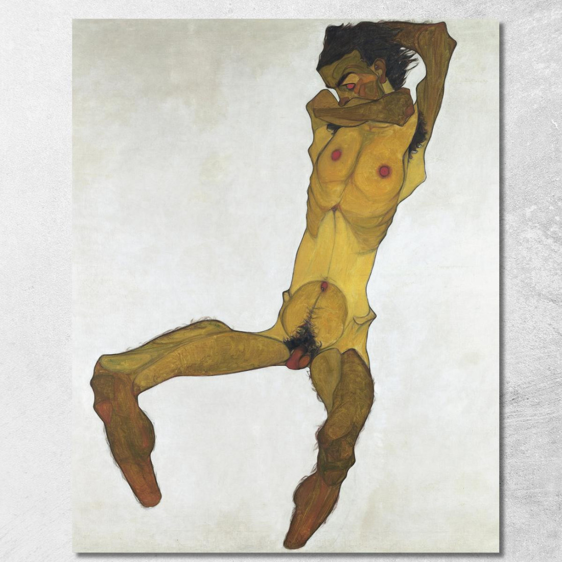 Autoritratto Maschile Nudo Seduto Egon Schiele esh145 quadro stampato su tela Autoritratto Maschile Nudo Seduto Egon Schiele esh145 quadro stampato su tela