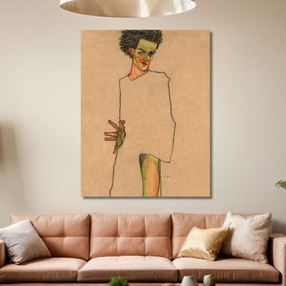 Autoritratto 2 Egon Schiele esh149 quadro stampato su tela