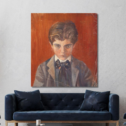Autoritratto Su Sfondo Rosso Egon Schiele esh150 quadro stampato su tela