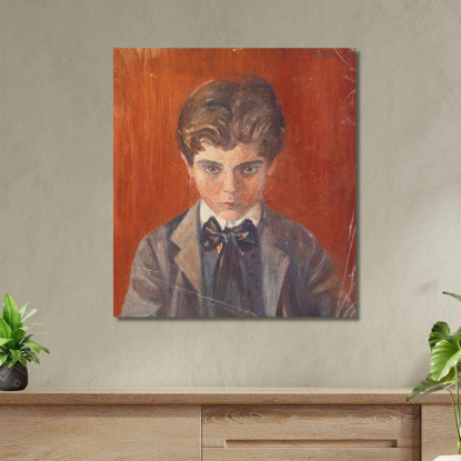 Autoritratto Su Sfondo Rosso Egon Schiele esh150 quadro stampato su tela