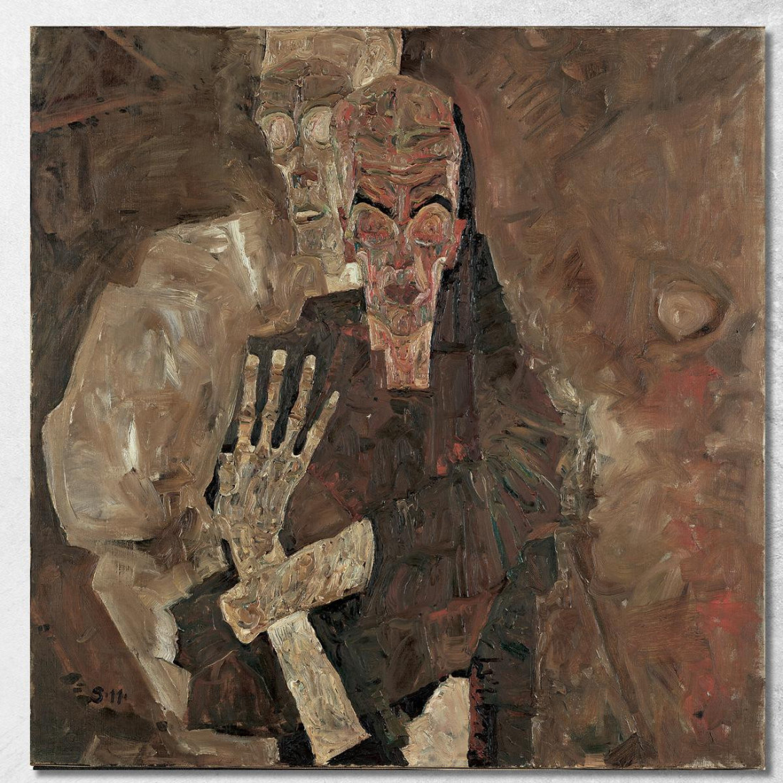 Il Veggente Ii (Morte E Uomo) Egon Schiele esh162 quadro stampato su tela