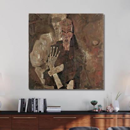 Il Veggente Ii (Morte E Uomo) Egon Schiele esh162 quadro stampato su tela