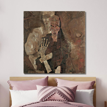 Il Veggente Ii (Morte E Uomo) Egon Schiele esh162 quadro stampato su tela
