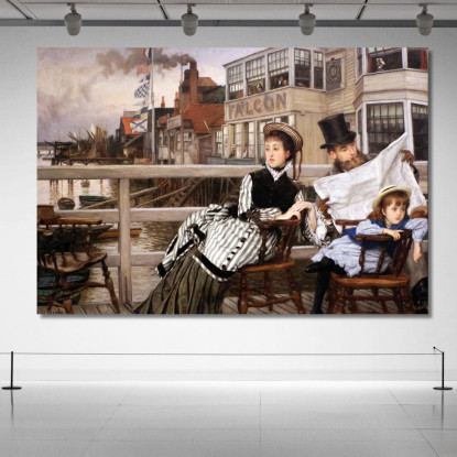 Aspettando Il Traghetto Alla Taverna Dei Falchi James Tissot jts155 quadro stampato su tela