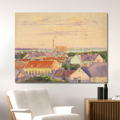 Veduta Della Città Egon Schiele esh174 quadro stampato su tela