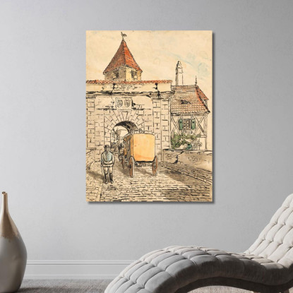 Porta Della Città Con Carrozza (Lavoro Scolastico) Egon Schiele esh175 quadro stampato su tela