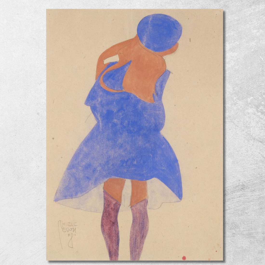 Ragazza In Piedi Vista Da Dietro Egon Schiele esh176 quadro stampato su tela Ragazza In Piedi Vista Da Dietro Egon Schiele esh176 quadro stampato su tela