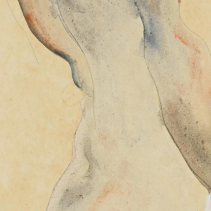 Nudo In Piedi Con Drappo Bianco Egon Schiele esh181 quadro stampato su tela