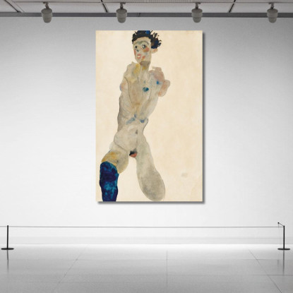 Nudo Maschile In Piedi Con Braccia Incrociate (Autoritratto) Egon Schiele esh182 quadro stampato su tela
