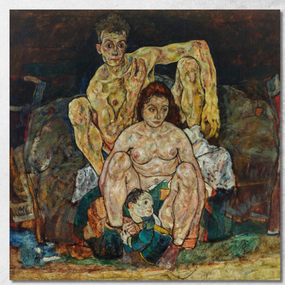 La Famiglia Egon Schiele esh192 quadro stampato su tela