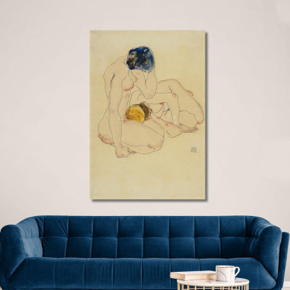 Due Amiche Egon Schiele esh195 quadro stampato su tela
