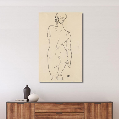 Nudo Femminile Di Schiena Egon Schiele esh204 quadro stampato su tela