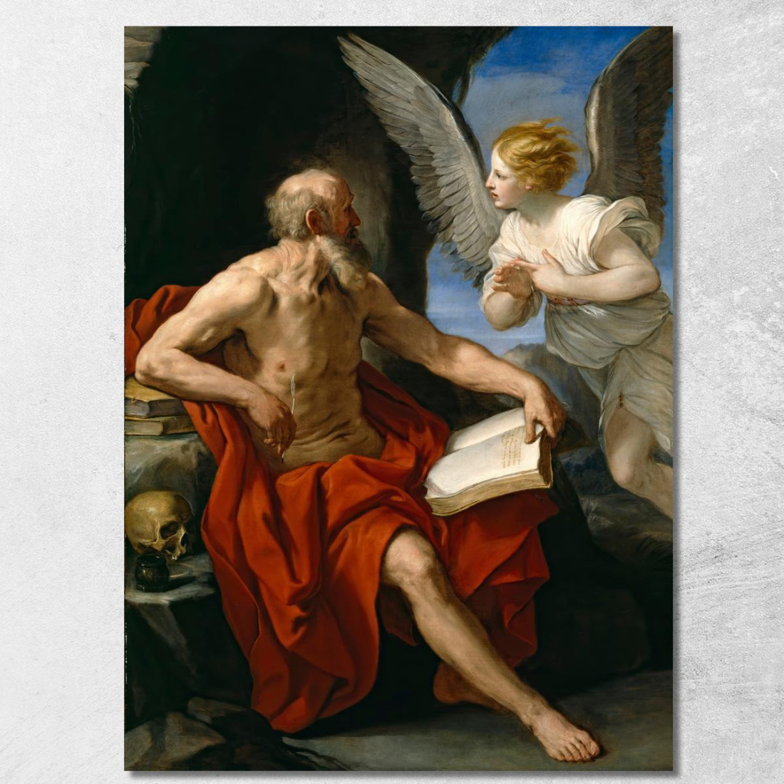 L'Angelo Appare A San Girolamo Guido Reni grn37 quadro stampato su tela L'Angelo Appare A San Girolamo Guido Reni grn37 quadro stampato su tela