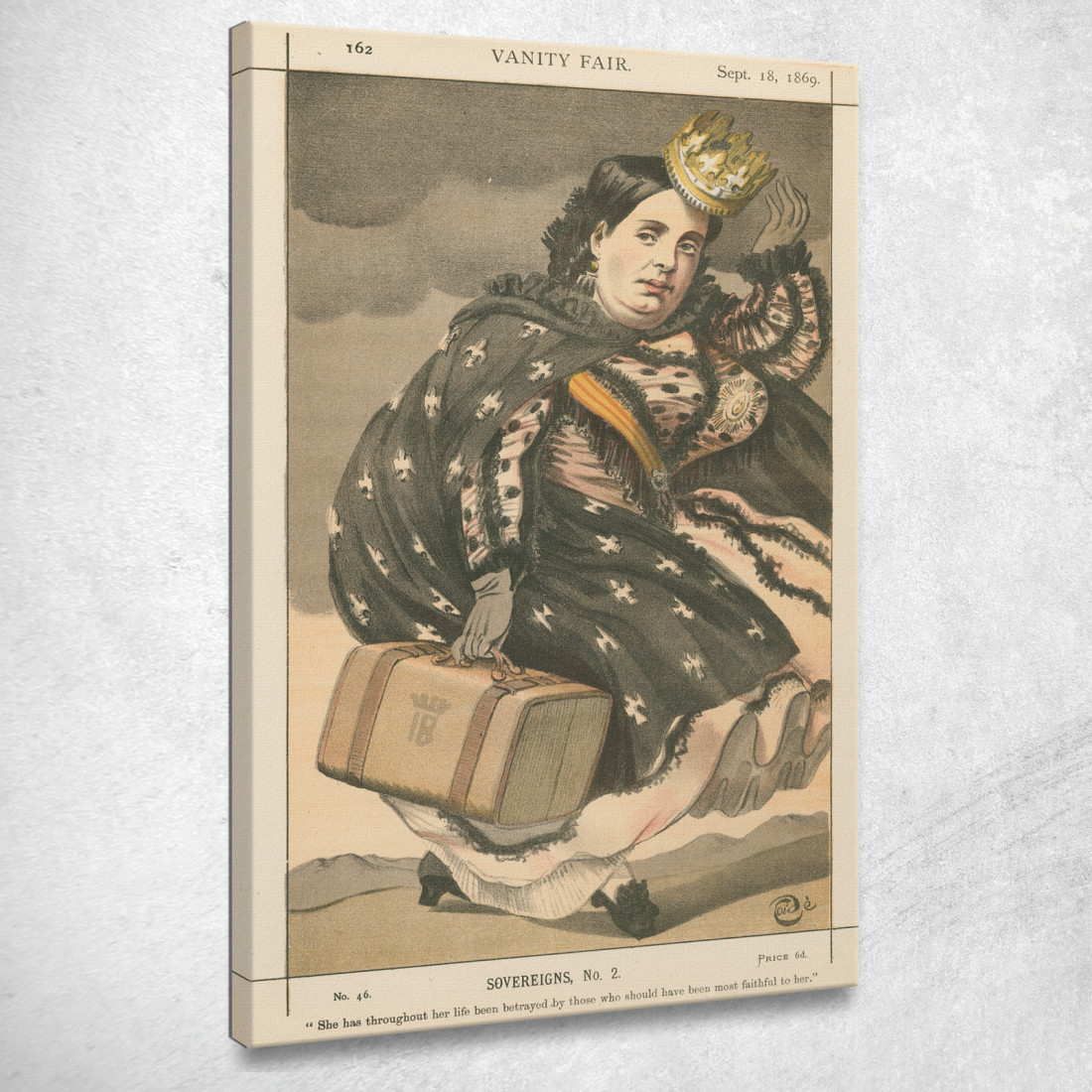 Vanity Fair Royalty Isabella Ii Regina Di Spagna Il 28 Settembre 1869 James Tissot jts166 quadro stampato su tela Vanity Fair Royalty Isabella Ii Regina Di Spagna Il 28 Settembre 1869 James Tissot jts166 quadro stampato su tela