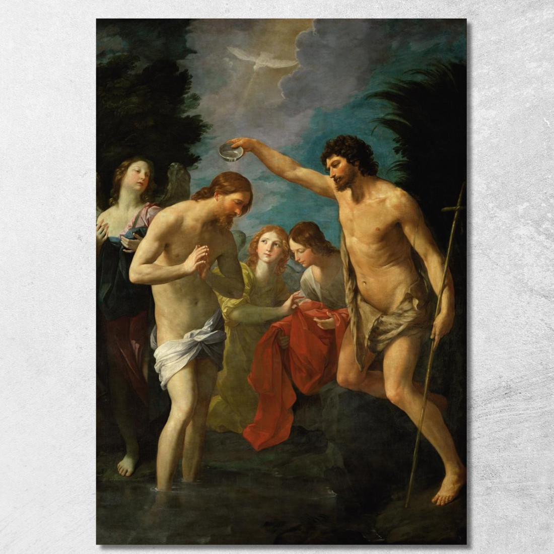 Il Battesimo Di Cristo Guido Reni grn39 quadro stampato su tela Il Battesimo Di Cristo Guido Reni grn39 quadro stampato su tela