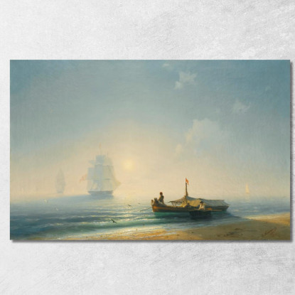 Pescatori All'Alba A Napoli Ivan Konstantinovich Aivazovsky ika6 quadro stampato su tela