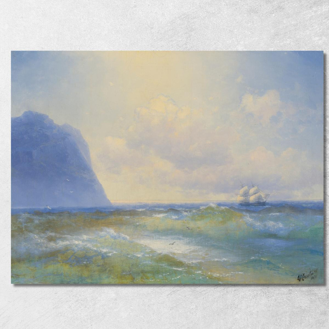 Nave In Mare Ivan Konstantinovich Aivazovsky ika27 quadro stampato su tela