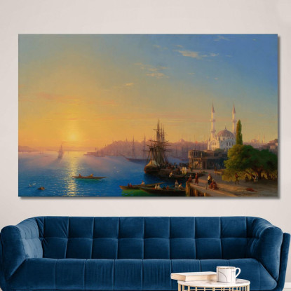 Veduta Di Costantinopoli E Del Bosforo Ivan Konstantinovich Aivazovsky ika52 quadro stampato su tela