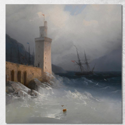 Veduta Della Costiera Amalfitana Ivan Konstantinovich Aivazovsky ika53 quadro stampato su tela