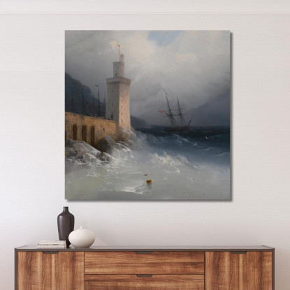 Veduta Della Costiera Amalfitana Ivan Konstantinovich Aivazovsky ika53 quadro stampato su tela