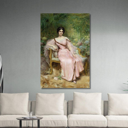 Ritratto Di Suzanne Hudelo Nata Armand Seduta In Una Serra Léon François Comerre lfc25 quadro stampato su tela