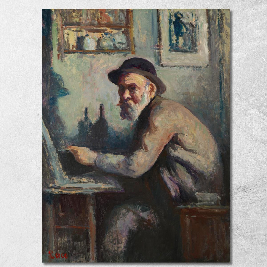 Autoritratto Al Cavalletto Maximilien Luce mlc2 quadro stampato su tela Autoritratto Al Cavalletto Maximilien Luce mlc2 quadro stampato su tela