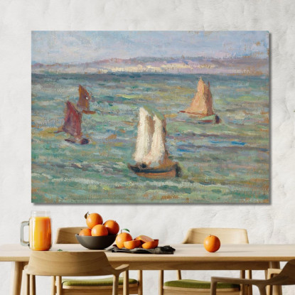 Barche Nei Dintorni Di Honfleur Maximilien Luce mlc5 quadro stampato su tela