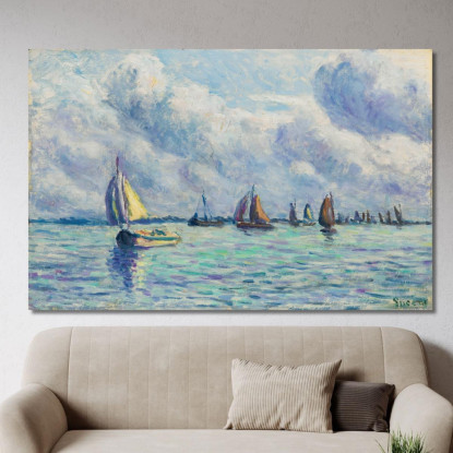 Barche Sulla Mosa A Rotterdam Maximilien Luce mlc7 quadro stampato su tela