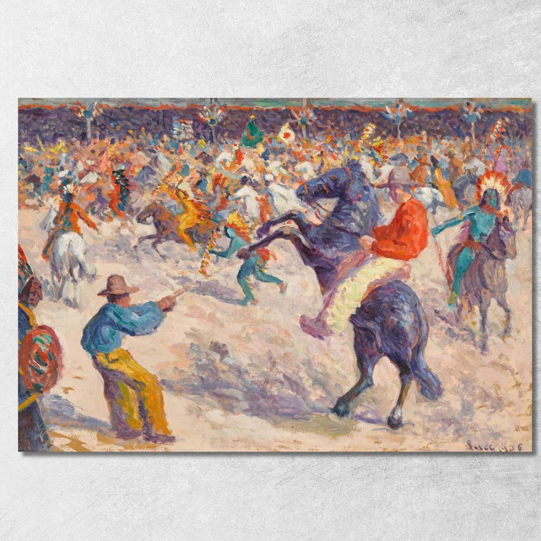 Buffalo Bill Il Lazo Maximilien Luce mlc13 quadro stampato su tela Buffalo Bill Il Lazo Maximilien Luce mlc13 quadro stampato su tela