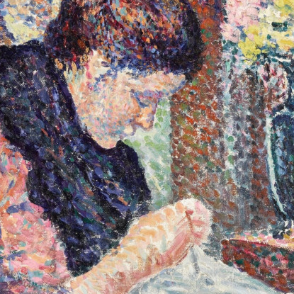 Donna Che Cuce Maximilien Luce mlc21 quadro stampato su tela