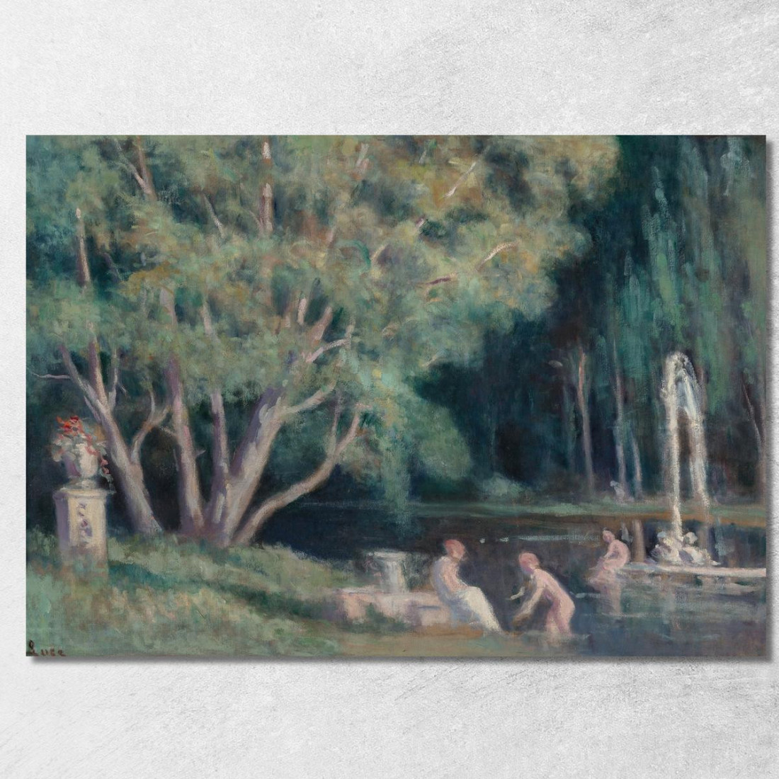 I Bagnanti Alla Fontana Maximilien Luce mlc56 quadro stampato su tela I Bagnanti Alla Fontana Maximilien Luce mlc56 quadro stampato su tela