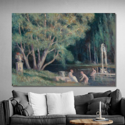 I Bagnanti Alla Fontana Maximilien Luce mlc56 quadro stampato su tela
