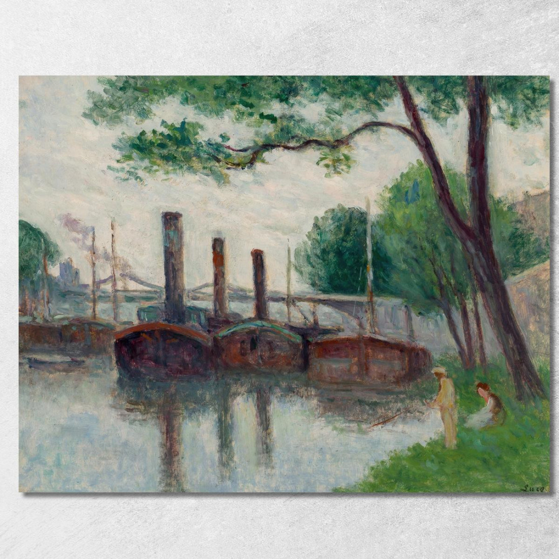 Le Rive Della Senna Vicino A La Roche-Guyon Maximilien Luce mlc57 quadro stampato su tela Le Rive Della Senna Vicino A La Roche-Guyon Maximilien Luce mlc57 quadro stampato su tela