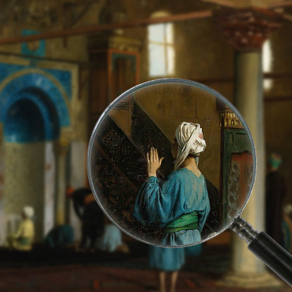 In Preghiera Il Cairo Jean-Léon Gérôme jlg19 quadro stampato su tela