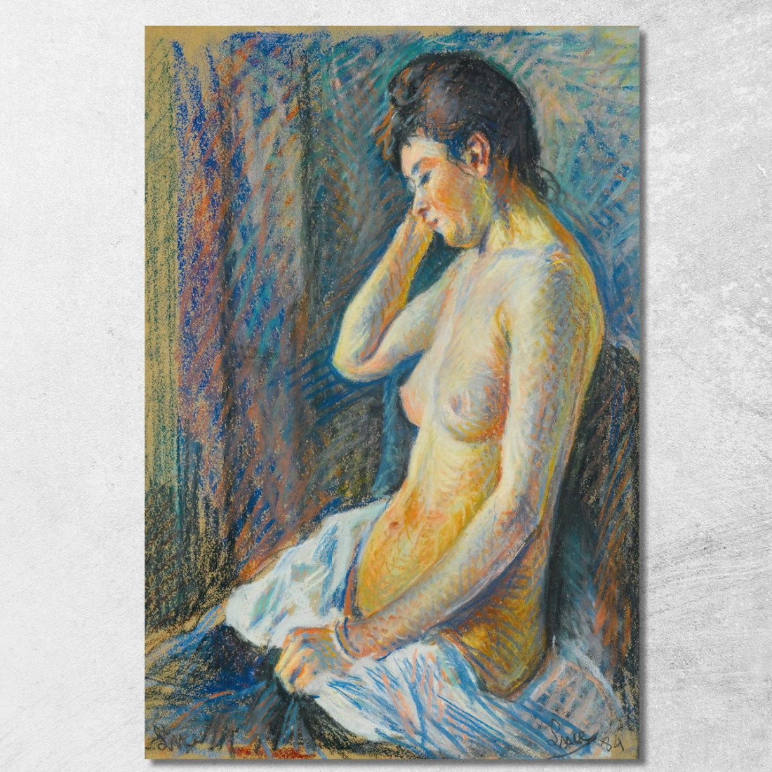 Nudo Seduto Maximilien Luce mlc75 quadro stampato su tela Nudo Seduto Maximilien Luce mlc75 quadro stampato su tela
